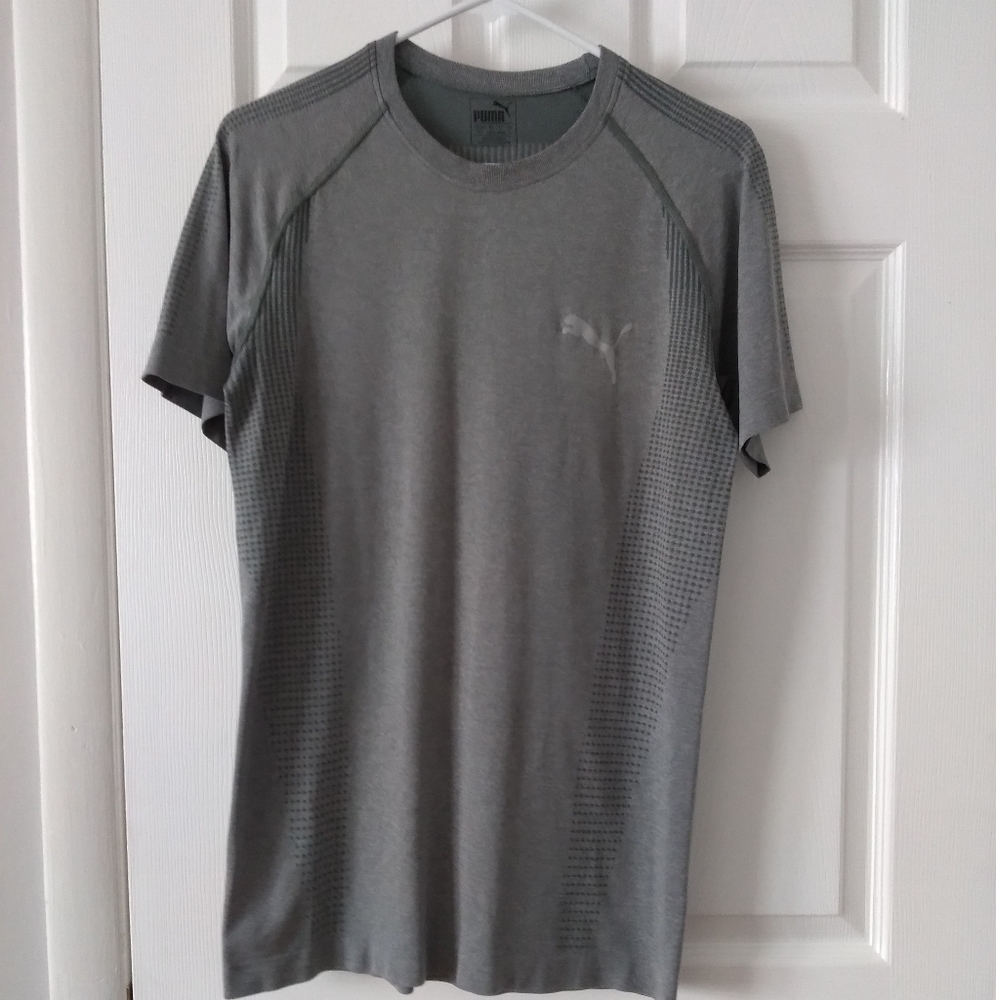 Puma Mens Gray EvoKnit Gym Shirt NWOT